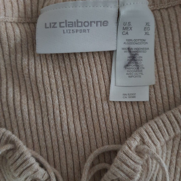 Liz Claiborne Long Sleeve Cotton Sweater XL - Picture 6 of 6